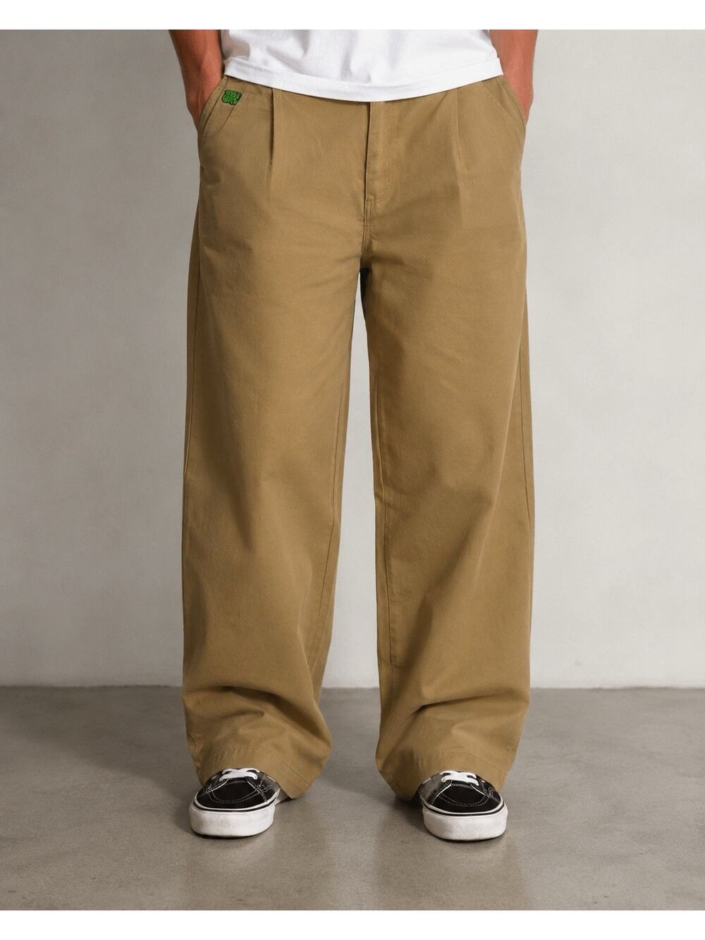 Empyre Tori SK8 Twill Pleated Trouser Incense NWT Skater Large Loose Relax Fit